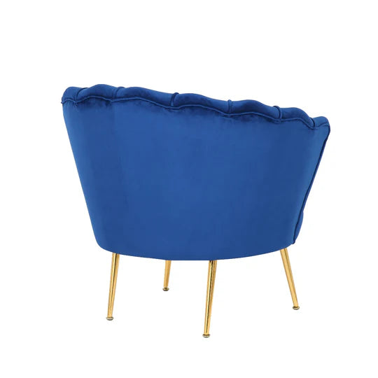 Velvet Blue 1 Seater Accent Sofa MARGHERITA
