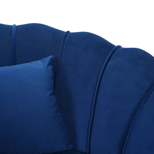 Velvet Blue 1 Seater Accent Sofa MARGHERITA