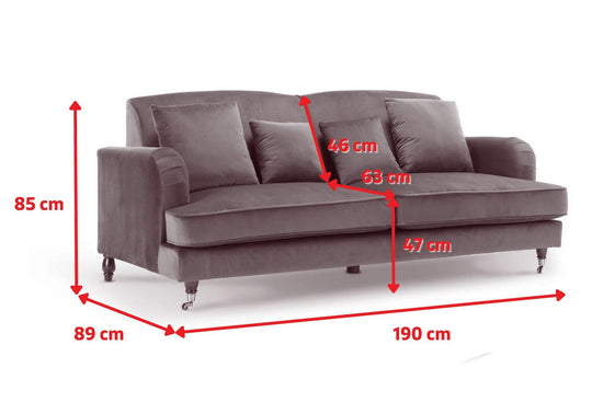 Velvet Purple 3 + 2 Seater Sofa Set STILE