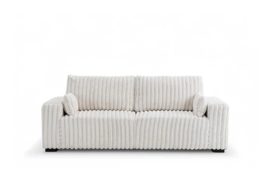Beige Jumbo Cord 3 Seater Sofa DIMORA