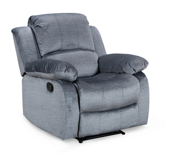 Chenille Fabric Grey Manual Recliner Chair SETTEE