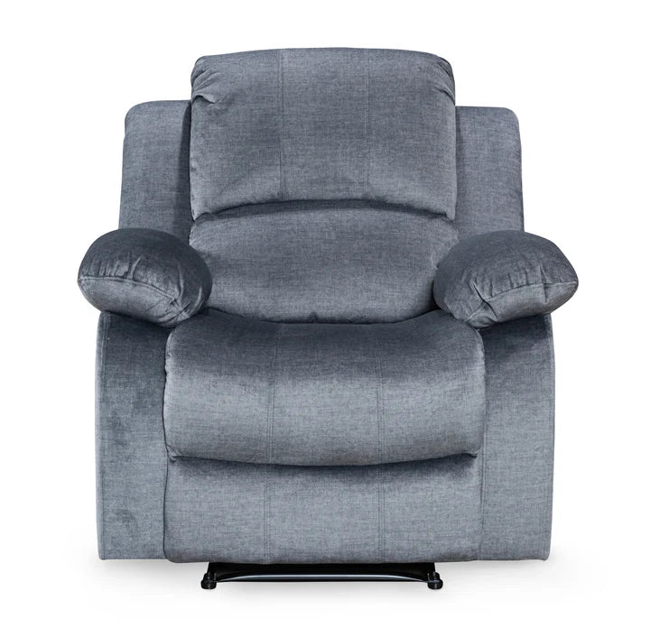 Chenille Fabric Grey Manual Recliner Chair SETTEE