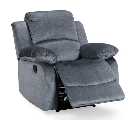 Chenille Fabric Grey Manual Recliner Chair SETTEE