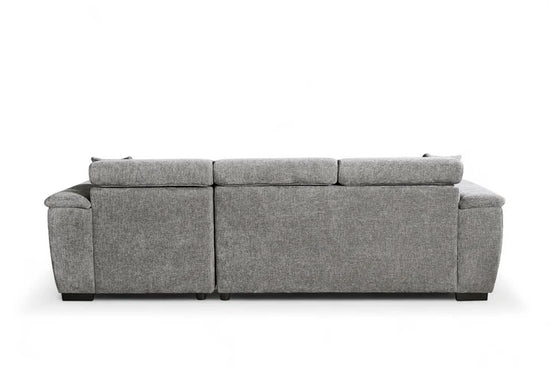 Grey Chenille Fabric 2C1 Corner Sofabed with Storage DISCENDENTE DI WILL