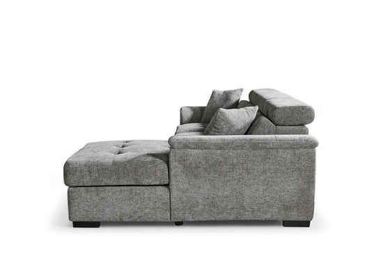 Grey Chenille Fabric 2C1 Corner Sofabed with Storage DISCENDENTE DI WILL