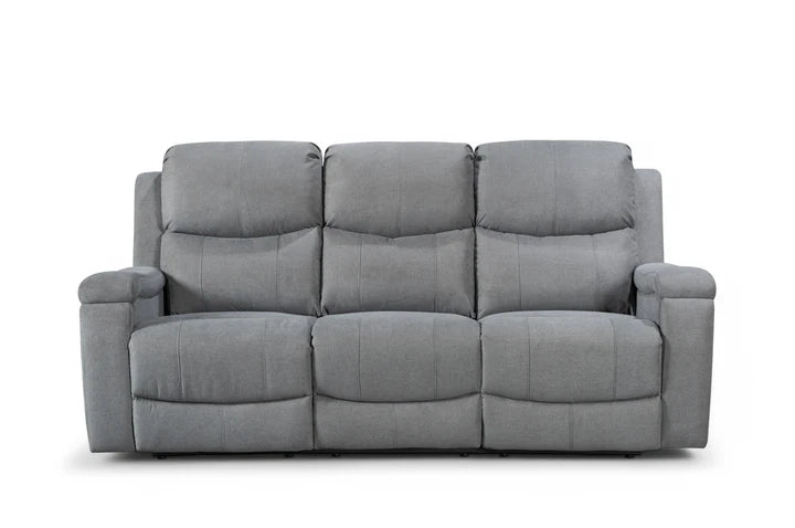 Chenille Fabric Dark Grey 3 Seater Manual Recliner Sofa VISCONTESSE