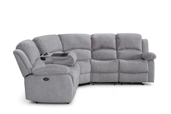 Light Grey Fabric 2C2 Electric Recliner Corner Sofa SETTEE