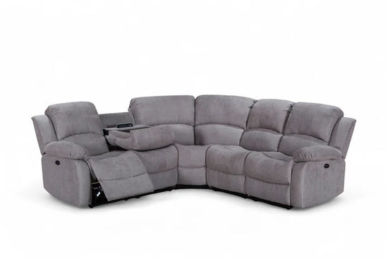 Light Grey Fabric 2C2 Electric Recliner Corner Sofa SETTEE