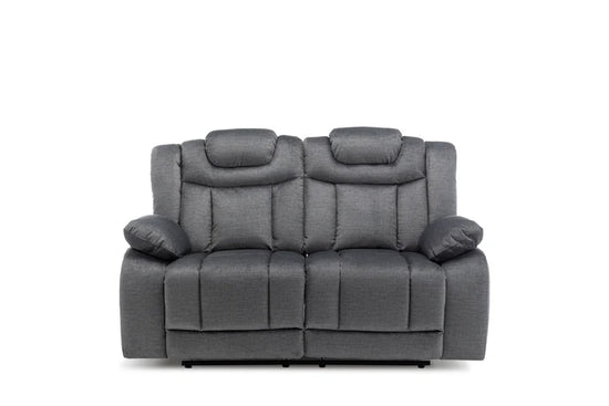 Chenille Fabric Grey 2 Seater Manual Recliner Sofa CLASSICO
