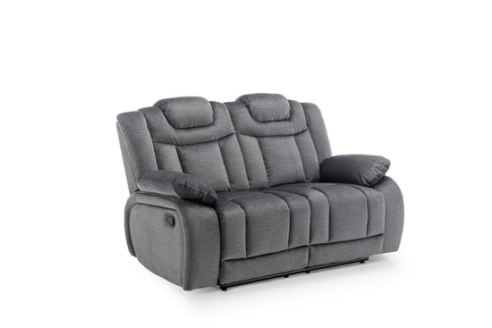 Chenille Fabric Grey 2 Seater Manual Recliner Sofa CLASSICO