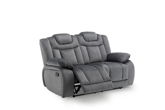 Chenille Fabric Grey 2 Seater Manual Recliner Sofa CLASSICO