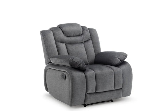 Chenille Fabric Grey Manual Recliner Chair CLASSICO