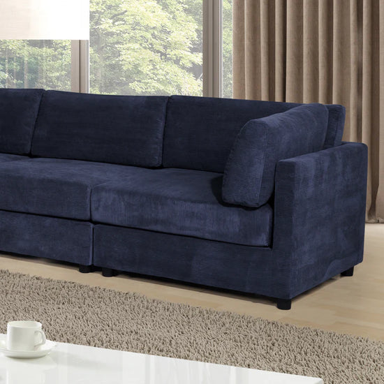 Corduroy Navy Blue 2C3 Modular Corner Sofa TOSCANA