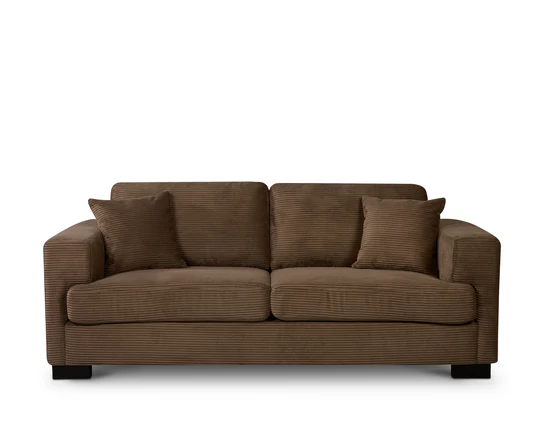 Corduroy Brown 3 Seater Sofa CLASSICO