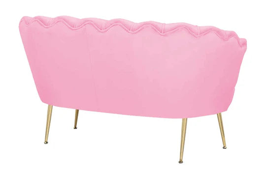 Velvet Pink 2 Seater Accent Loveseat Sofa MARGHERITA