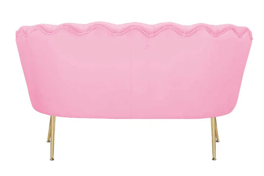 Velvet Pink 2 Seater Accent Loveseat Sofa MARGHERITA
