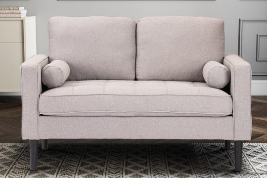 Fabric Linen Light Grey 2 Seater Sofa PORTO
