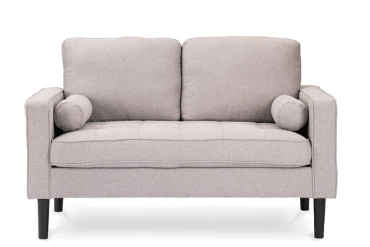 Fabric Linen Light Grey 2 Seater Sofa PORTO