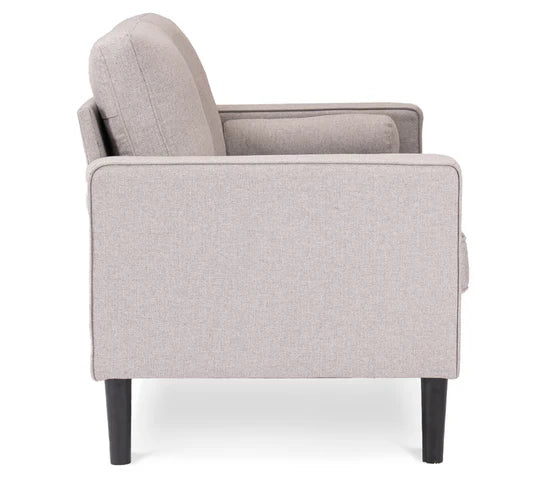 Fabric Linen Light Grey 2 Seater Sofa PORTO