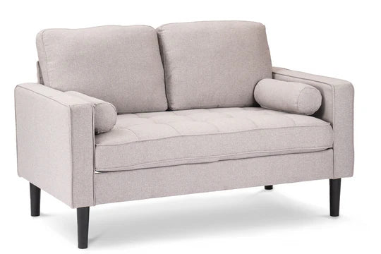 Fabric Linen Light Grey 2 Seater Sofa PORTO
