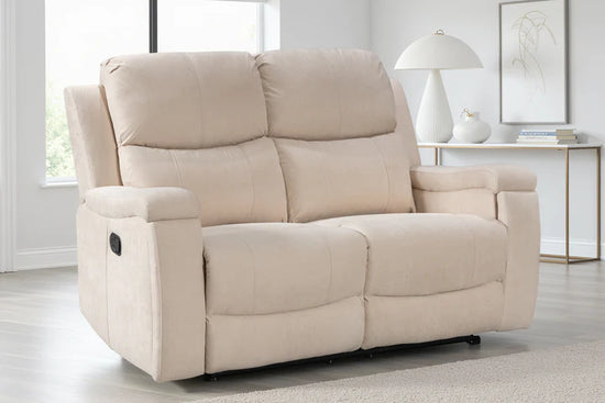 Beige Fabric 2 Seater Manual Recliner Sofa VISCONTESSE