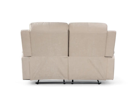 Beige Fabric 2 Seater Manual Recliner Sofa VISCONTESSE
