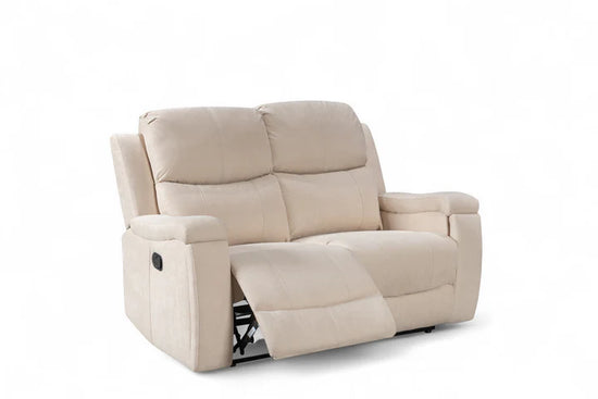 Beige Fabric 2 Seater Manual Recliner Sofa VISCONTESSE