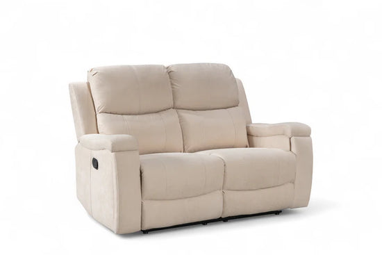 Beige Fabric 2 Seater Manual Recliner Sofa VISCONTESSE