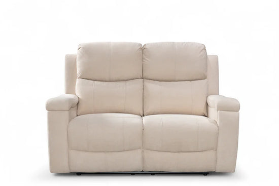 Beige Fabric 2 Seater Manual Recliner Sofa VISCONTESSE