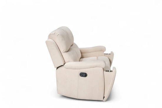 Beige Fabric 3 + 2 Seater Manual Recliner Sofa Set VISCONTESSE