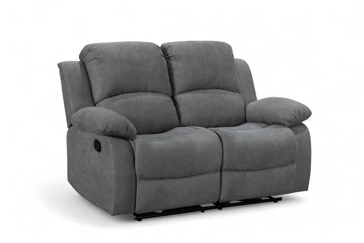 Fabric Dark Grey 2 Seater Manual Recliner Sofa SETTEE