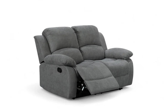 Fabric Dark Grey 2 Seater Manual Recliner Sofa SETTEE
