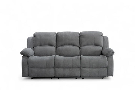 Fabric Dark Grey 3 Seater Manual Recliner Sofa SETTEE