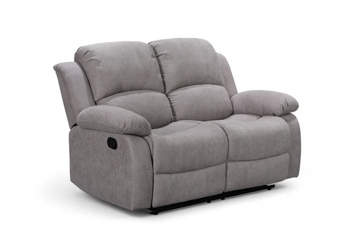 Fabric Light Grey 2 Seater Manual Recliner Sofa SETTEE
