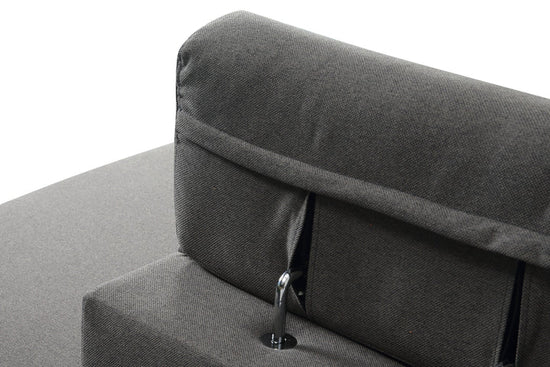 Fabric Linen Dark Grey Left Hand Facing Reclining Corner Sofa with Storage TRIONFO