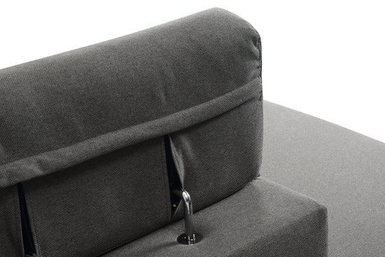 Fabric Linen Dark Grey Right Hand Facing Reclining Corner Sofa with Storage TRIONFO