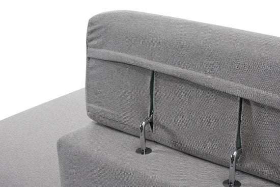 Fabric Linen Light Grey Left Hand Facing Reclining Corner Sofa with Storage TRIONFO