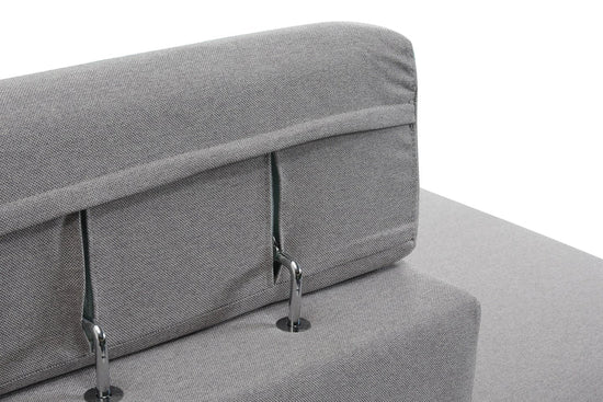Fabric Linen Light Grey Right Hand Facing Reclining Corner Sofa with Storage TRIONFO