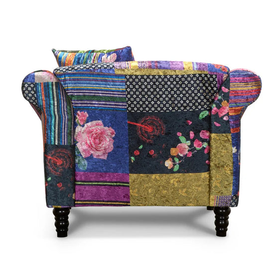 Fabric Patchwork 1 Seater Sofa AVICI GRIDA