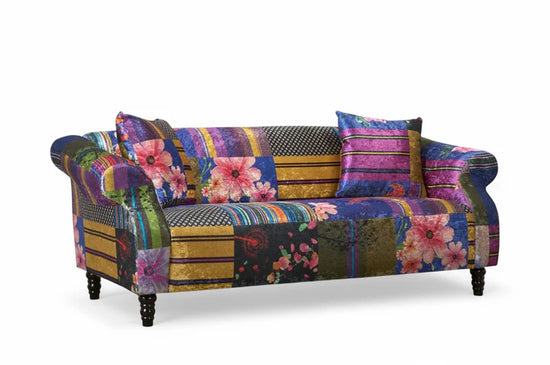 Fabric Patchwork 3 Seater Sofa AVICI GRIDA