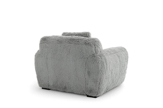 Faux Fur Grey 1 Seater Sofa CARAMELLO GOMMOSA