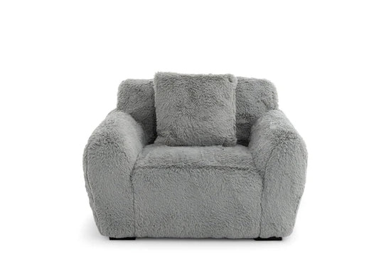 Faux Fur Grey 1 Seater Sofa CARAMELLO GOMMOSA