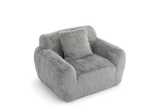 Faux Fur Grey 1 Seater Sofa CARAMELLO GOMMOSA