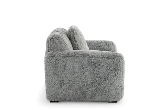 Faux Fur Grey 1 Seater Sofa CARAMELLO GOMMOSA