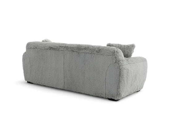 Faux Fur Grey 3 + 2 Seater Sofa Set CARAMELLO GOMMOSA