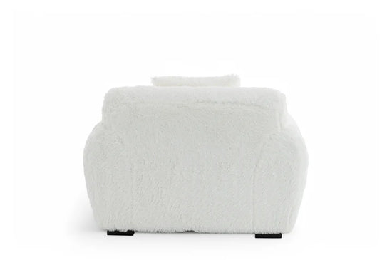 Faux Fur White 1 Seater Sofa CARAMELLO GOMMOSA