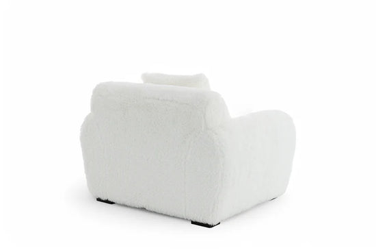 Faux Fur White 1 Seater Sofa CARAMELLO GOMMOSA