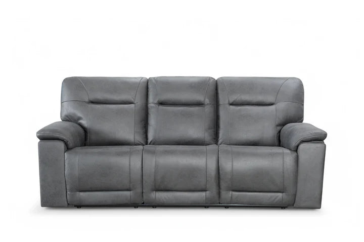Faux Leather Grey 2 Seater Manual Recliner Sofa CHAISE