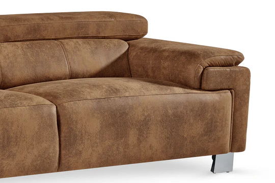Faux Leather Suede Brown 3 + 2 Seater Sofa Set VENTO