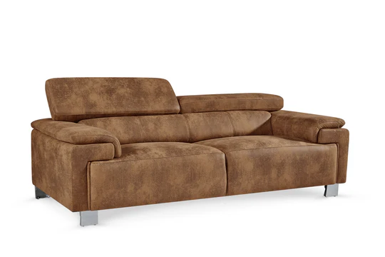 Faux Leather Suede Brown 3 + 2 Seater Sofa Set VENTO